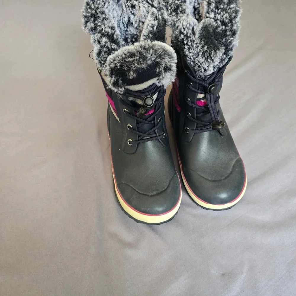 Bogs Kids Arcata Stripe Waterproof Winter Boots 4 Stripe Faux Fur -40F Rated